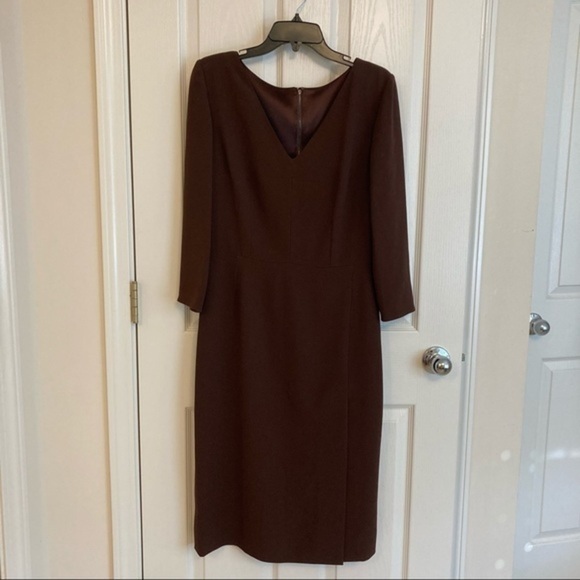 Dolce&Gabbana Cady long sleeve Sheath Dress in Maroon Size 10 - Picture 4 of 13